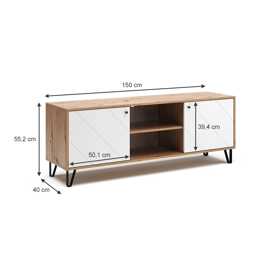 Vicco Mobile tv Rovere artigianale 150 x 55.2 cm