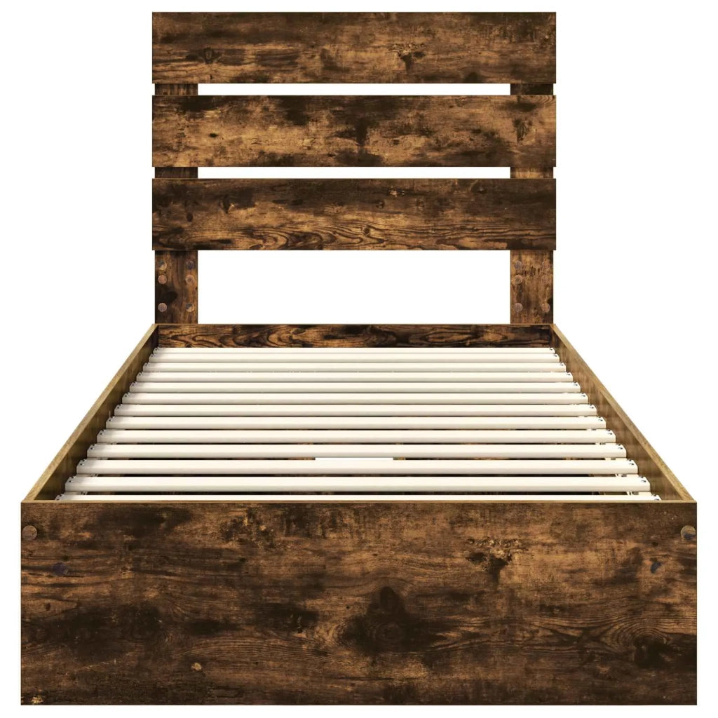 Letto con Contenitore Rovere fumé 90 x 190 cm Legno multistrato 3411931