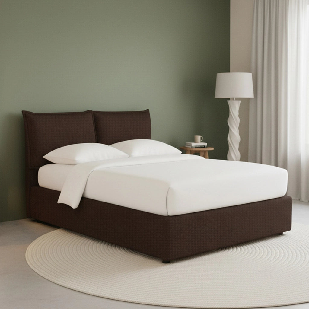 Uckfield, Letto Matrimoniale Sfoderabile Made in Italy, Marrone