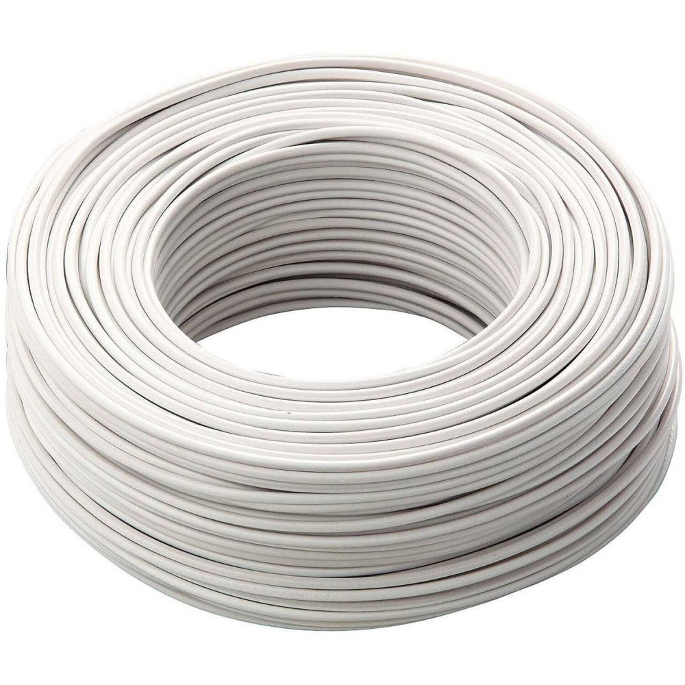 Trade Shop - Cavo Bianco 100 Mt Isolato Unipolare 1 X 1,5 M2 Antifiamma Materiale Elettrico -