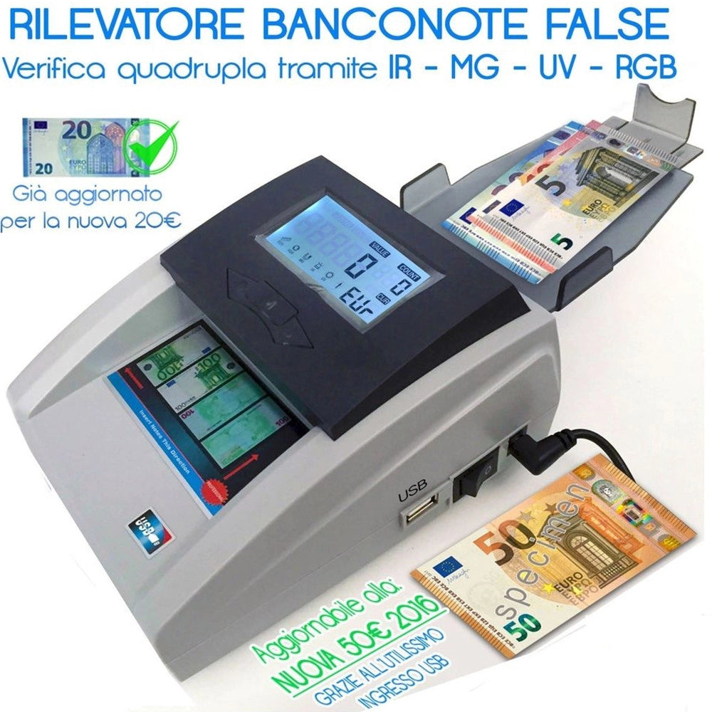 Trade Shop - Mini Rilevatore Di Banconote False Euro Detector Per Negozio Casa Ufficio Hs8989 -
