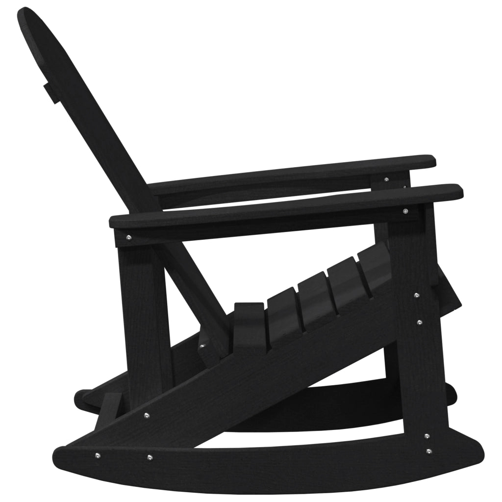 Sedia a dondolo Adirondack Nera 73.5x92x90 cm HDPE