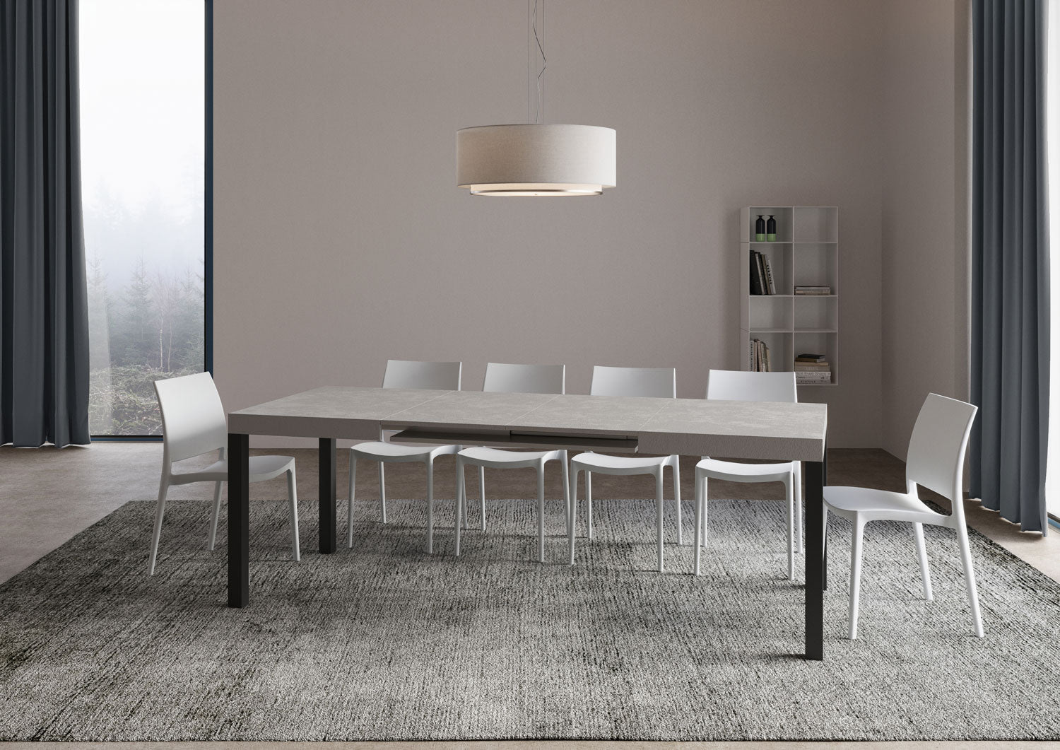 Tavolo Allungabile 120/380x90 cm Everyday Cashmere Gambe Antracite