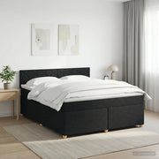 Letto box spring con materasso Nero 140 x 190 cm Tessuto 3450960