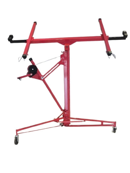 Sollevatore Per Pannelli Professionale Alzalastre Per Cartongesso Con Certificato CE Portata Di 68 Kg Regolabile In Altezza Pieghevole Alzapannelli XXL 140 - 350 cm Rosso