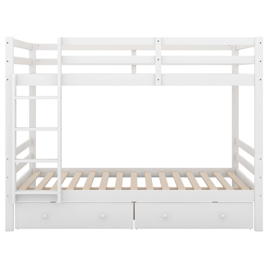 LETTO a castello 140x200 cm in pino e MDF bianco con materasso incluso