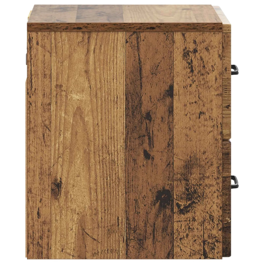 Mobiletto da notte a muro Legno antico 34,5 x 33 x 40 cm 899331