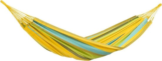 Oasi XXL a Strisce Gialle di 240x160 cm Manufatti a Mano in Colombia - Capacità 200 kg
