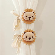 Clip per tenda con design di leone cartoon, 2 pezzi, per tessuti e piume, per tende, decorazione divertente, clip per tende