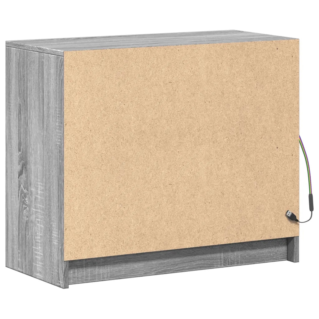 Credenza con LED Grigio Sonoma 72x34x61 cm in Legno Multistrato