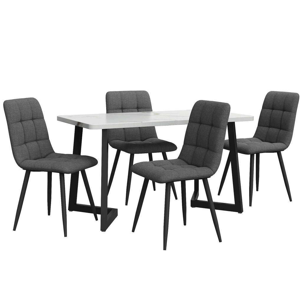 Set tavolo da pranzo 117x68 cm; moderno; MDF; grigio