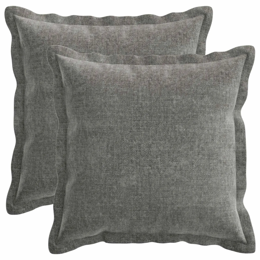 Federa 2 pcs HOUTEN Grigio Scuro 40 x 40 cm Tessuto Chenille 916846