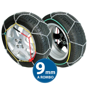 Catene da Neve per Auto 9 mm a Rombo Misura 95 Omologate Blue Ice