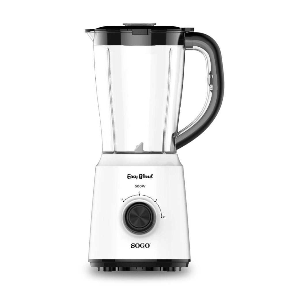 Frullatore elettrico da tavolo 500W, caraffa vetro 1,5L senza BPA, lame acciaio inox removibili con funzione pulse - SOGO