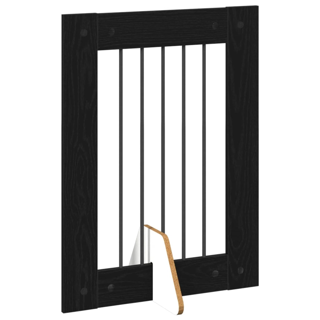 Cancello per cani con supporti 2 pz Rovere Nero 60 x 80 cm CFW7011761