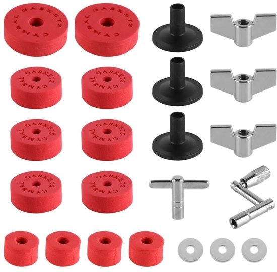 Accessori per Batteria - Componenti di Ricambio - Compatibilità Universale - Materiale EVA Rosso - Per Batteristi - Prestazioni Migliorate - Accessori per Batteria