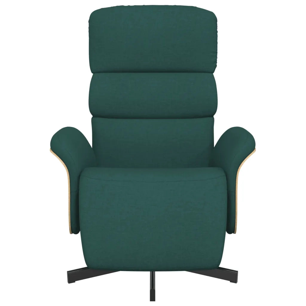 Divano Sedia-Poltrona Reclinabile con Poggiapiedi Verde Scuro in Tessuto 969751