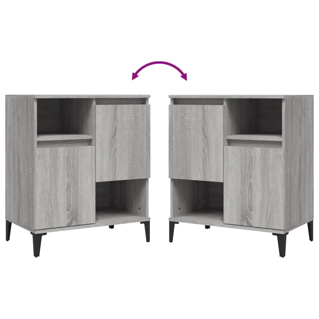 vidaXL Credenze 3pz Grigio Sonoma 60x35x70 cm in Legno Multistrato