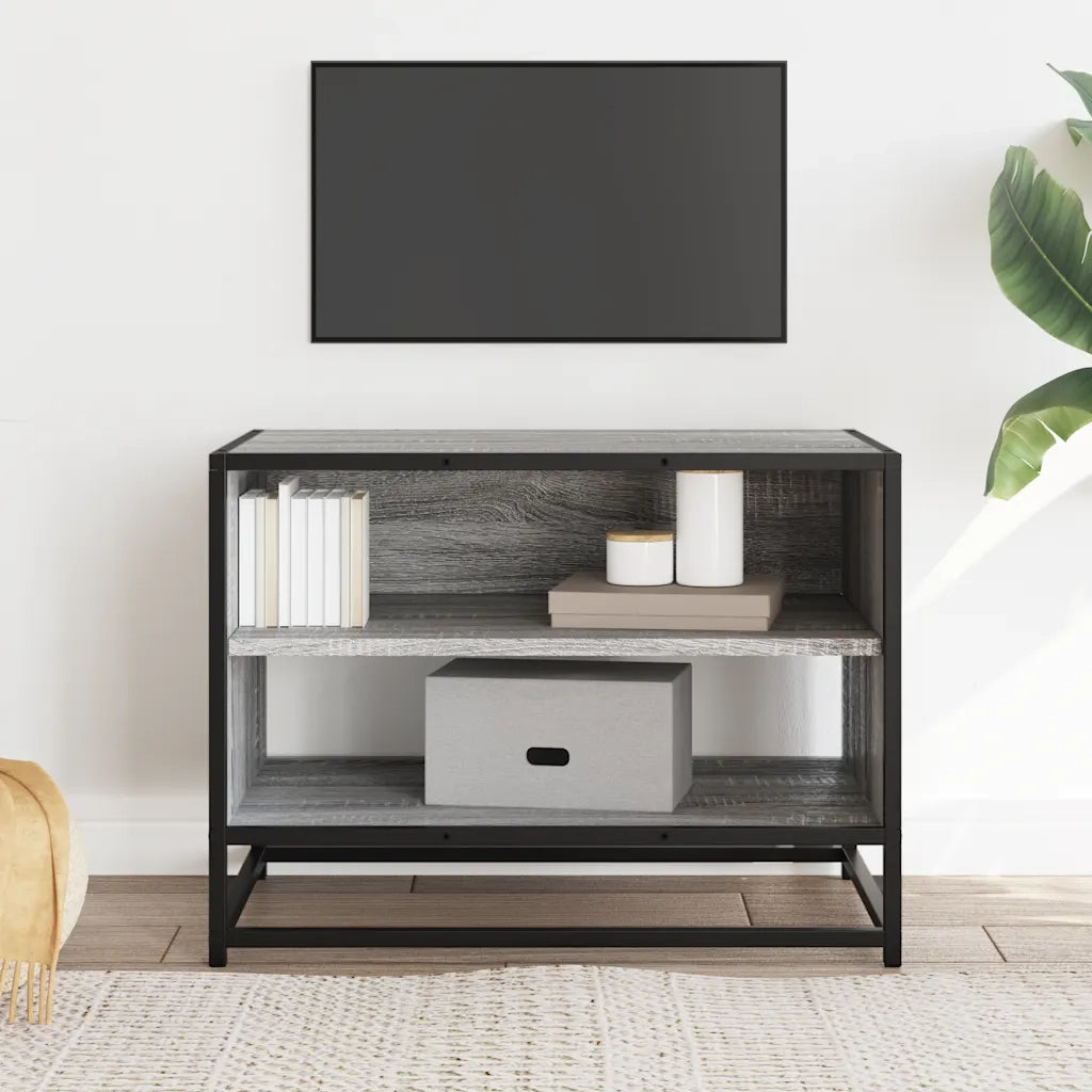Mobile TV Grigio Sonoma 61x40x46 cm Legno Multistrato e Metallo