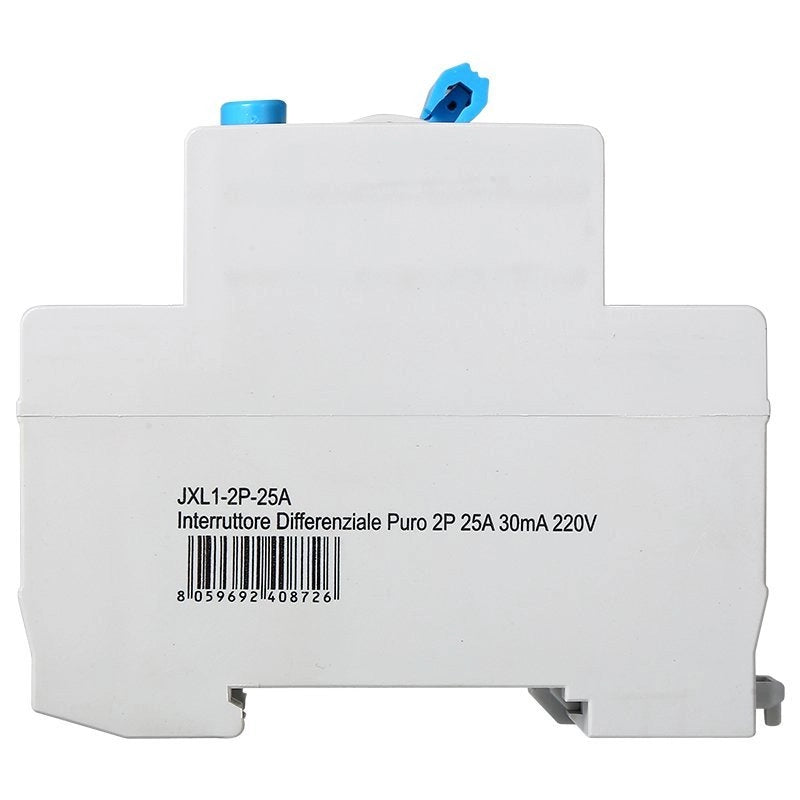 Interruttore Differenziale Puro 2P 25A 6kA 30mA 220V Salvavita Differenziale Occupa 2 Moduli DIN