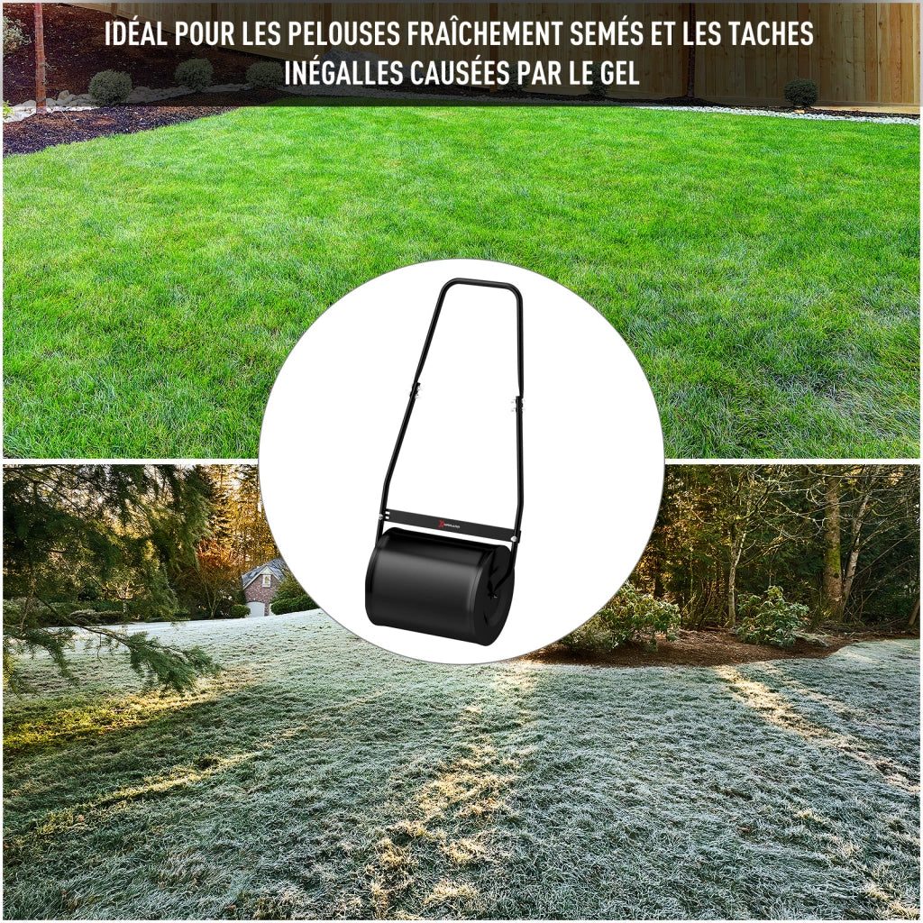 Rullo per Prato in Acciaio ¨C zephmum ¨C Nero 47x32x105 cm