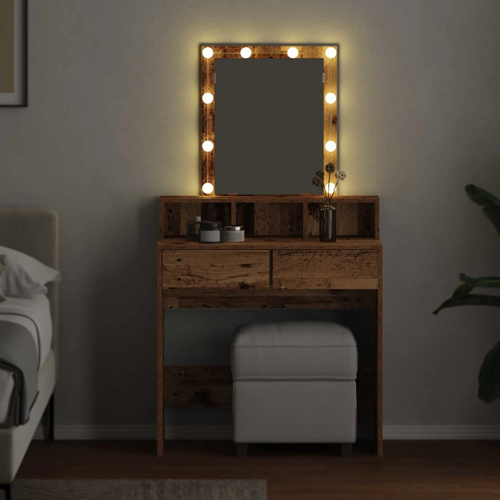 Toeletta | Tavolo da Trucco con cassetto Legno vecchio 80 x 41 x 144.5 cm