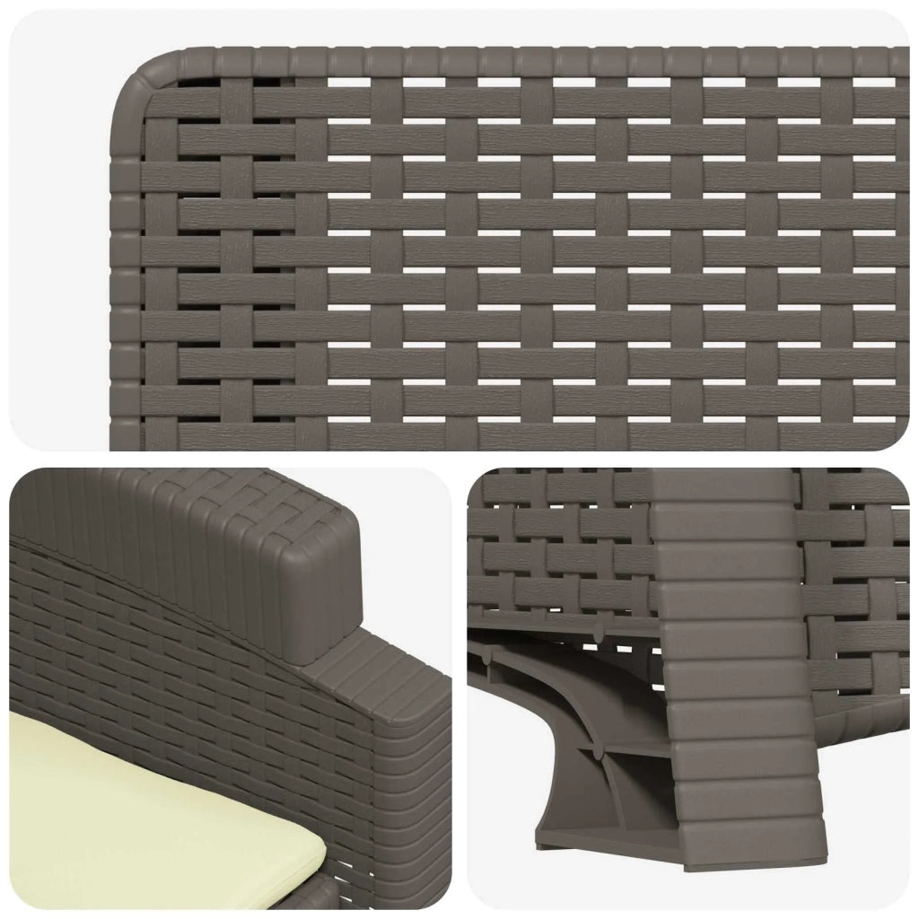 Sedia da giardino reclinabile effetto rattan 2 pcs 8012028