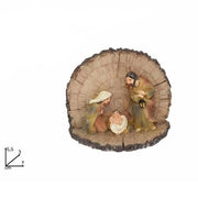 Trade Shop - Natività Presepe In Resina Capanna Tronco 5.5cm Decoro Natale Natalizi 7x5.5x3cm -