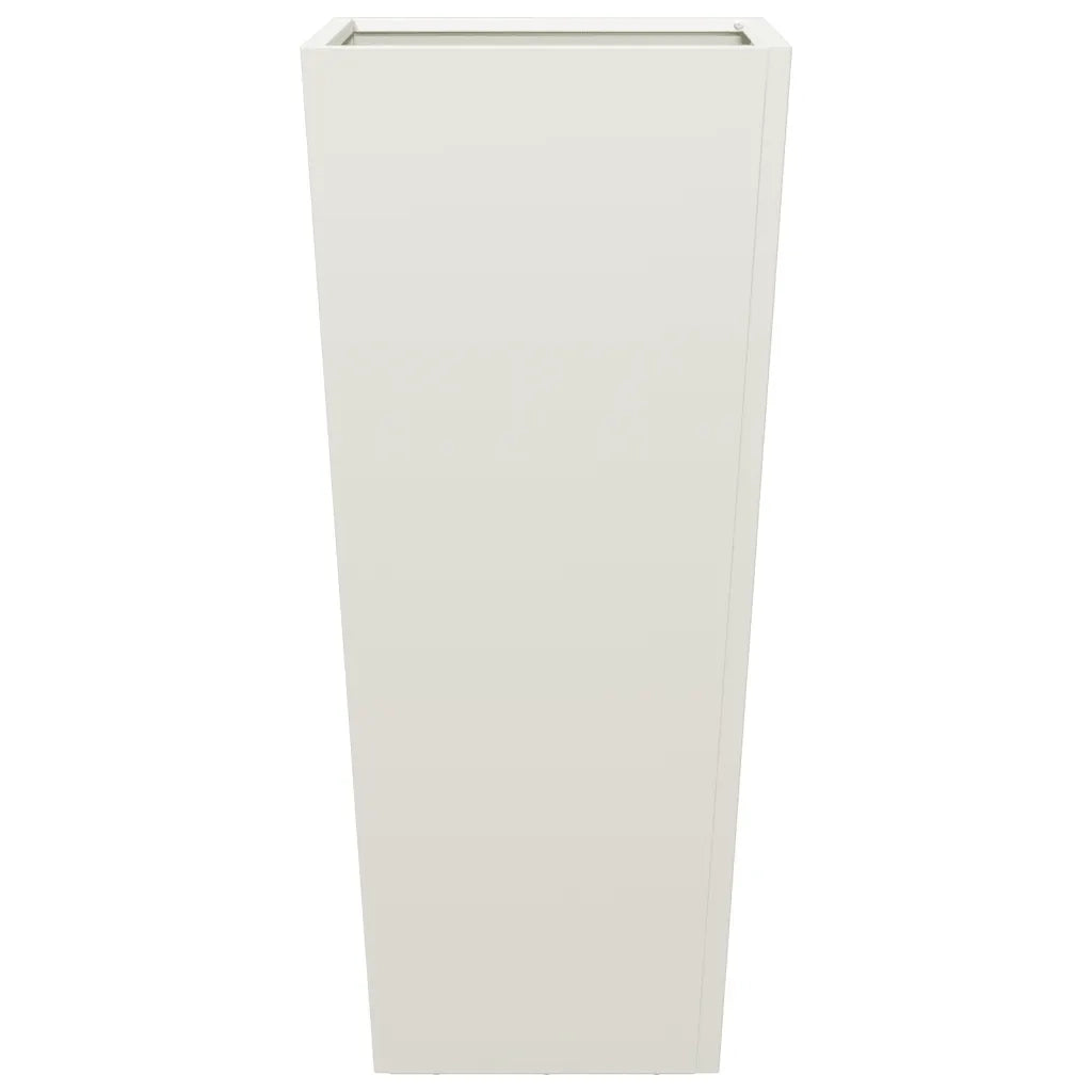 Fioriera da Giardino Bianca 35x35x75 cm in Acciaio 851082