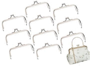Portafoglio con chiusura Oro/Argento - 10 pezzi - Struttura robusta in acciaio - Hardware per borse da DIY - Accessori per borse da cucire - Diametro circa 8,5 cm - Portafoglio in metallo