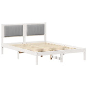 Letto matrimoniale | Letto per adulti | Letto con Testiera Rivestita Grigio chiaro 140 x 200 cm