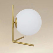 Trade Shop - Lampada Da Tavolo Scrivania Ramo Con Sfera In Vetro Luce Attacco E27 Oro 33870 -