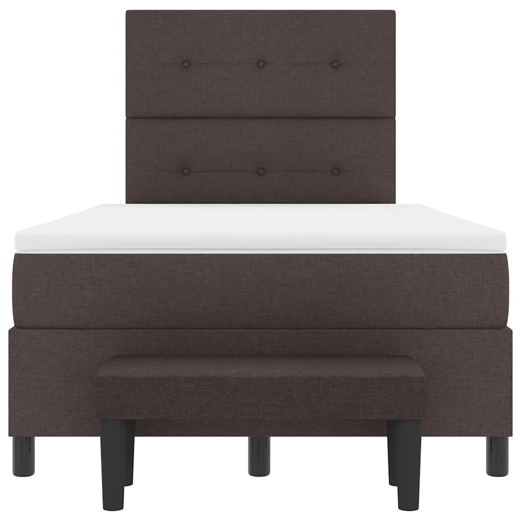 Letto a molle con cuscino Marrone Scuro 120 x 190 cm Tessuto 3344054