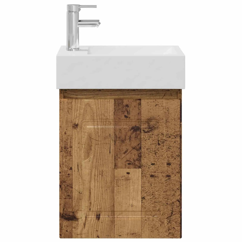 Mobile bagno con rubinetto Legno antico 45,5 x 22,5 x 84 cm