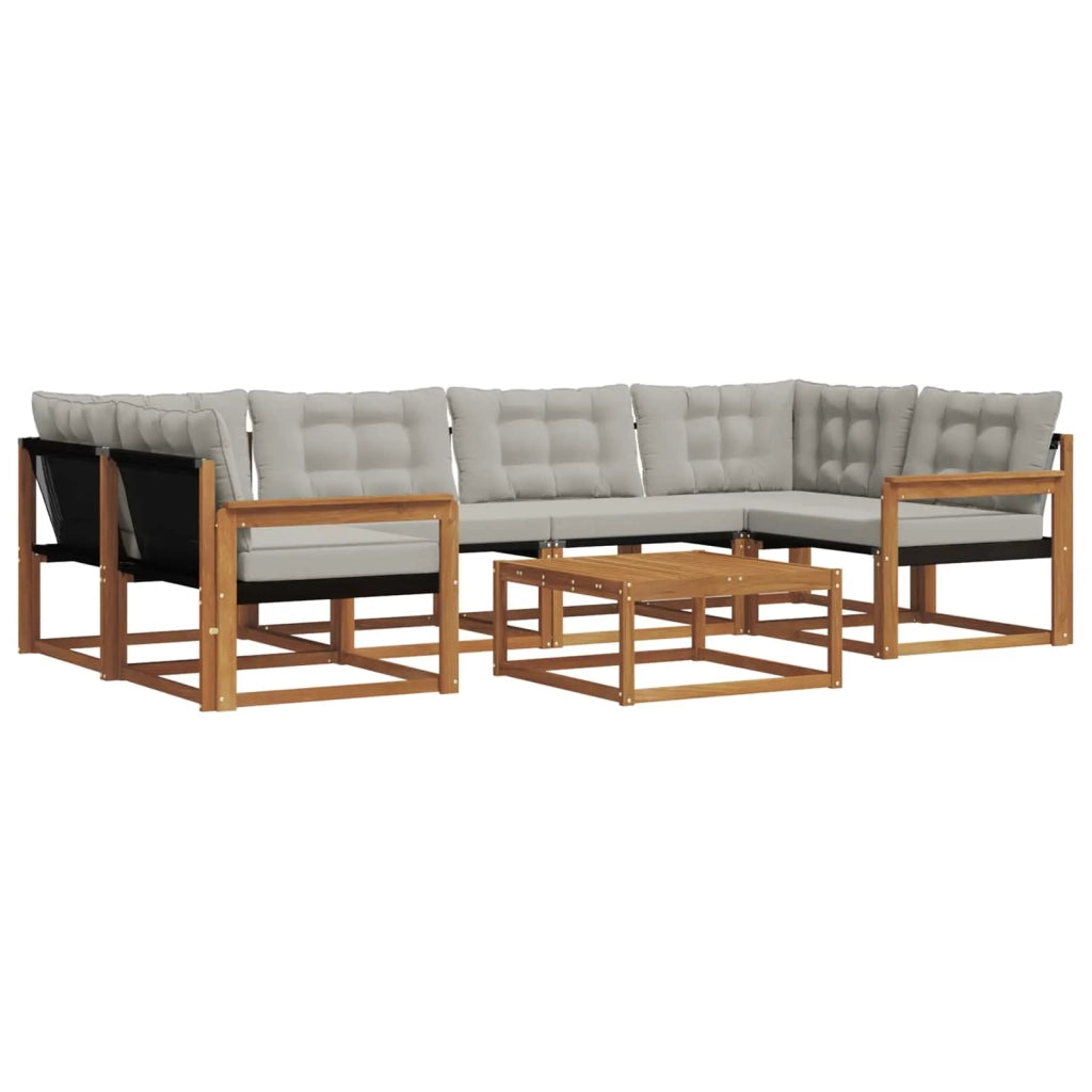 Set di divani da esterno 7 pcs Grigio Naturale e Chiaro 3369234