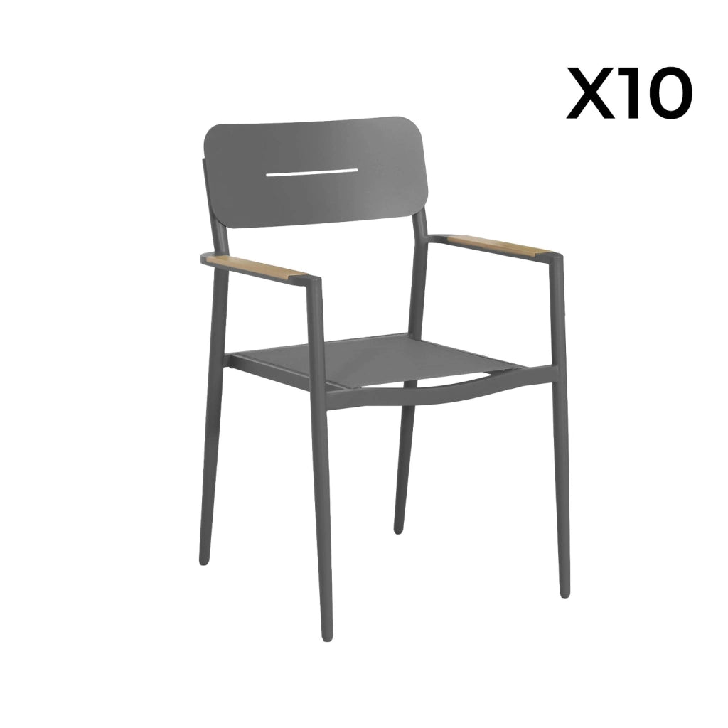Set tavolo da giardino ovale allungabile in alluminio con 10 sedie,