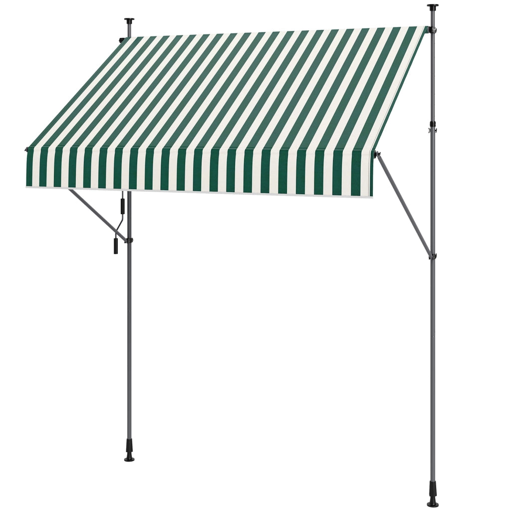 Tenda da Sole in Alluminio e Poliestere ¨C zephmum ¨C Verde e Bianco 2x1.2 m