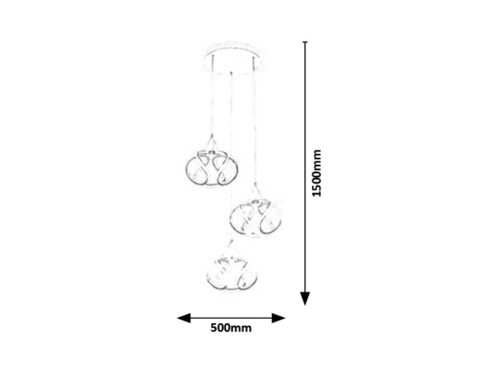 Lampada a sospensione LED moderna Rabalux Palmira 50W cromo Ø50