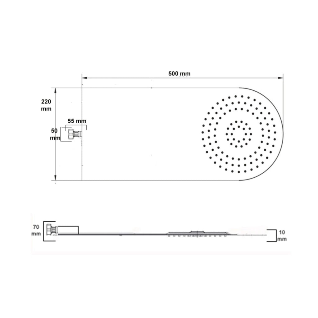 Wall kit a parete da incasso a muro acciaio inox + soffione doccia a parete acciaio inox punta tonda