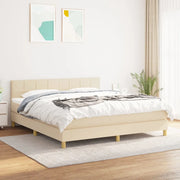 Giroletto a Molle con Materasso Crema 160x200 cm in Tessuto 3140630