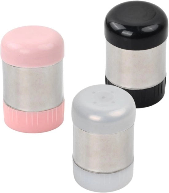 Set di spargitori per sale e pepe 3 mini spargitori in acciaio inossidabile per sale spezie piccoli contenitori riutilizzabili per sale per campeggio ufficio viaggi