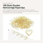 Clips per carta a forma di cuore - Clips decorativi in acciaio inossidabile - 100 pezzi - Acciaio inossidabile - Leggero e duraturo - Clips per ufficio