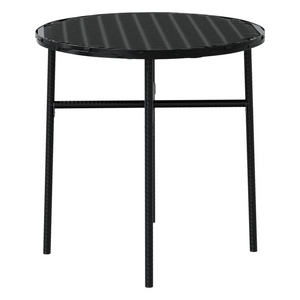 Set Mobili da Pranzo per Giardino 3 pz Polyrattan Nero cod mxl 38714