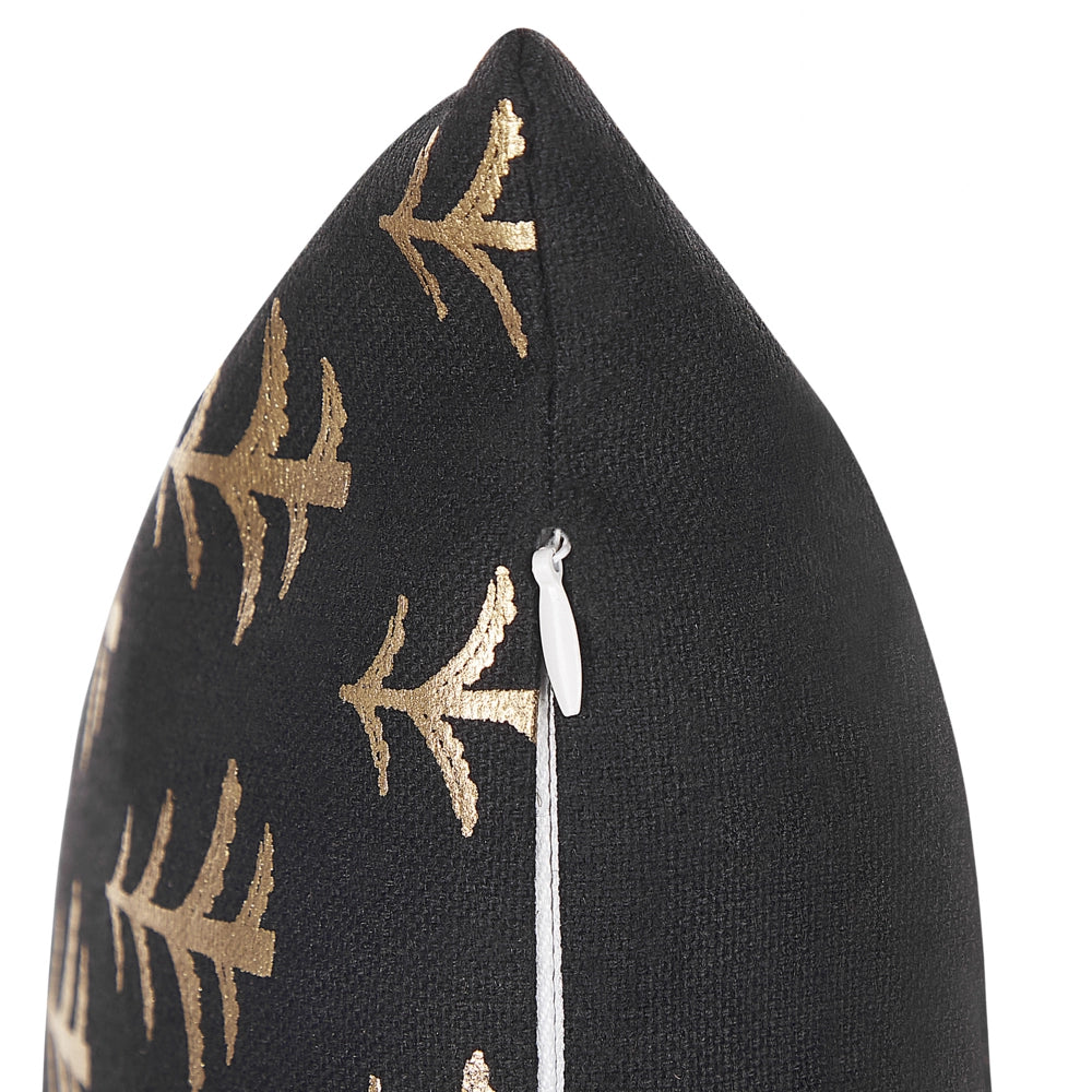 Set di 2 cuscini decorativi con alberi di Natale 45 x 45 cm nero