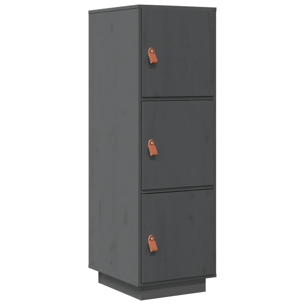 Credenza-Buffet-Armadio da cucina Grigia 34x40x108,5 cm in Legno Massello di Pino 807760