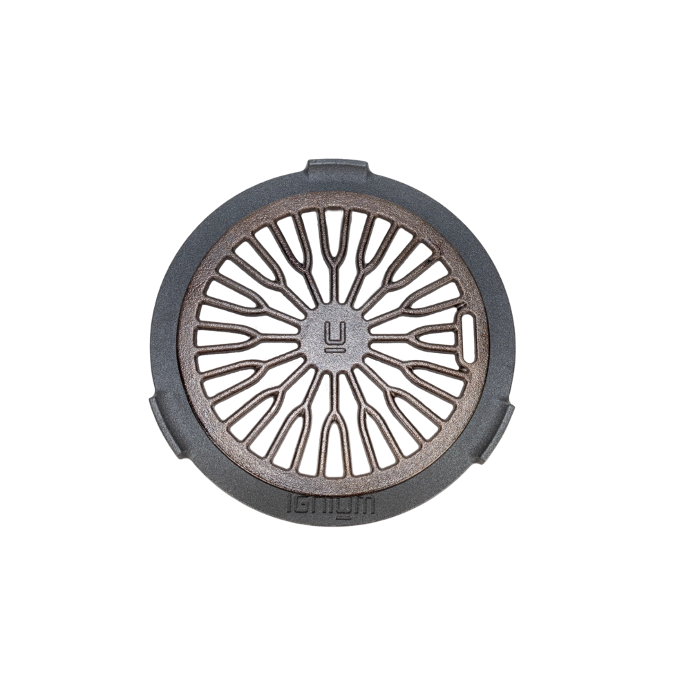 Ignium taran camping 1 - griglia tonda con incluso piedistallo tutto ghisa