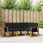 Set di divani da esterno con cuscino 4 pcs Naturale e Nero 3368623