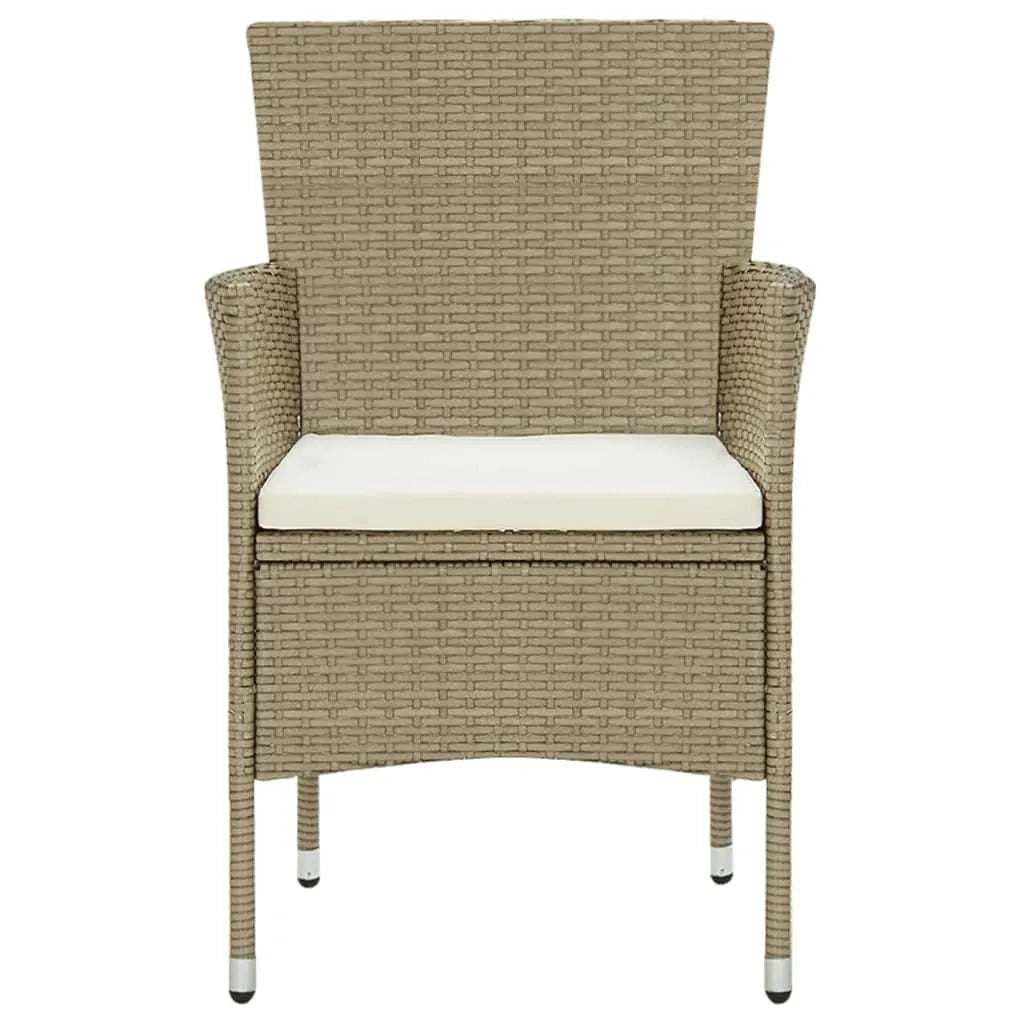 Set Pranzo da Giardino 5 pz con Cuscini in Polyrattan Beige 3094987