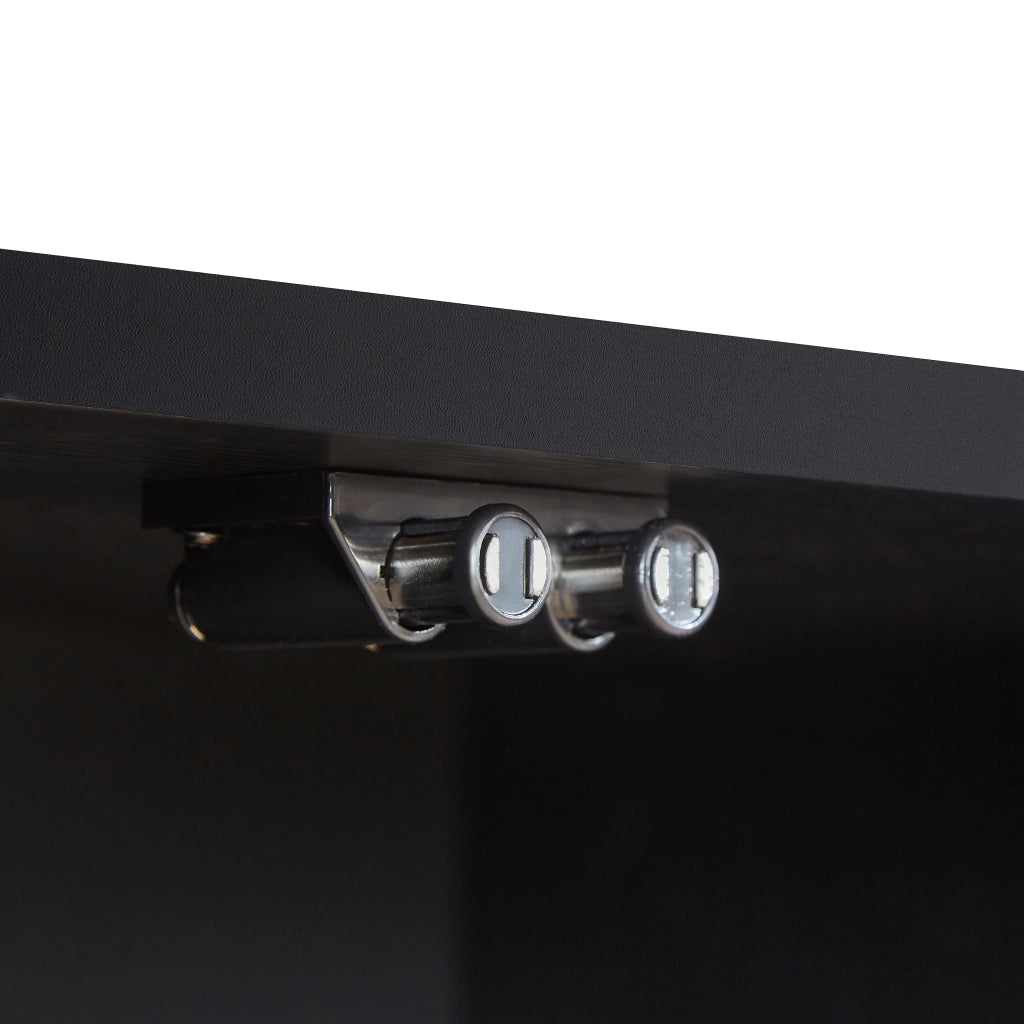 Vetrina in vetro con LED e sensore di movimento, sportelli in vetro, per soggiorno e camera da letto, nero, 80 × 35 × 165 cm