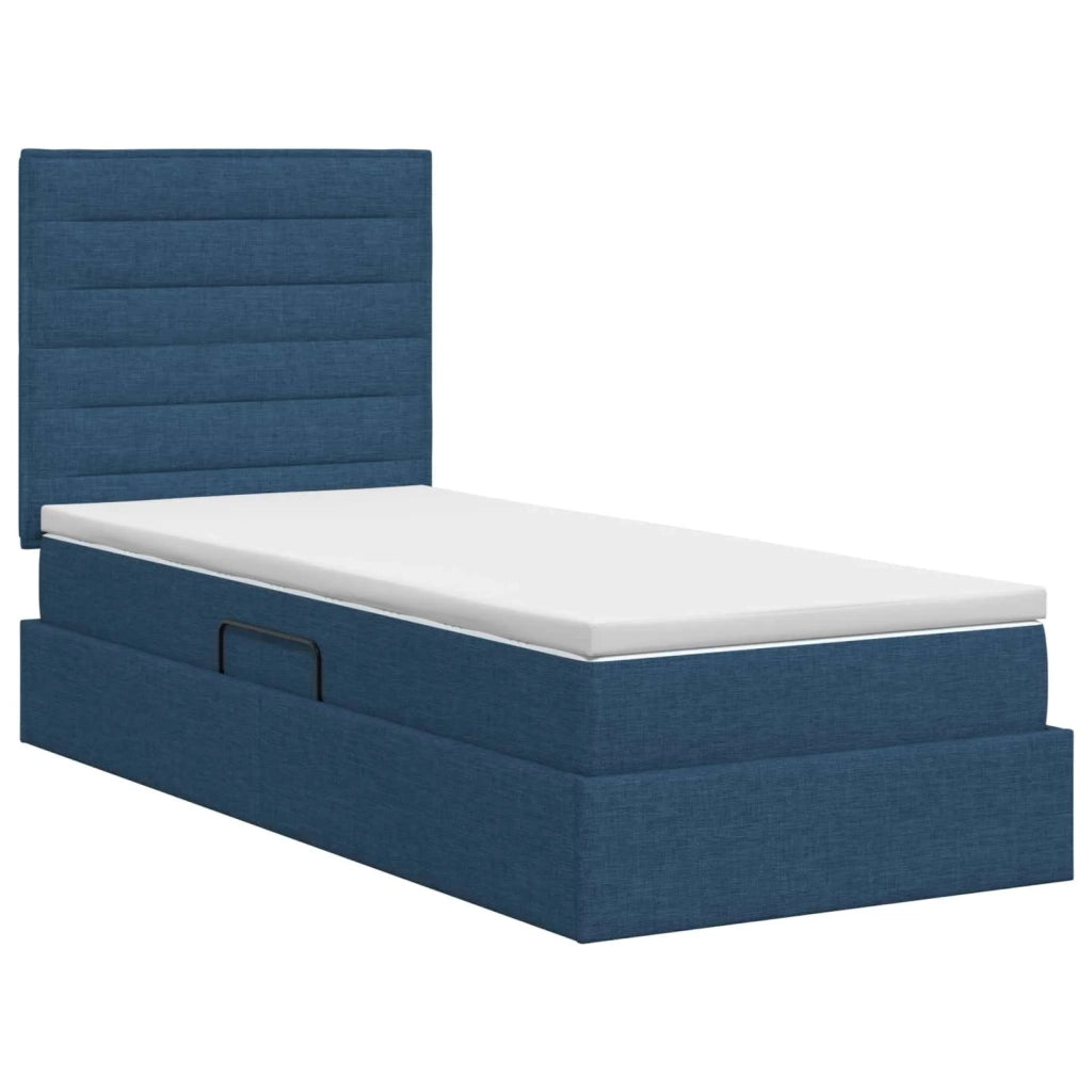 Letto con contenitore e materasso Blu 90 x 200 cm Tessuto 3459419